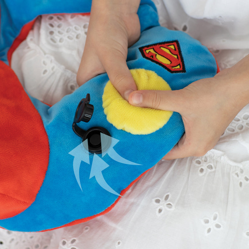 World's First Justice League Superman Inflatable Pillow, with Patented Pump  (Best Superman Gift Ideas for adults and kids)