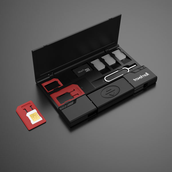 Travelmall Switzerland Ultra Slim Multi-Storage Sim Card Organizer With Type C OTG Reader