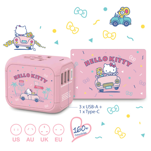 Hello Kitty High Performance(5A) Worldwide Travel adaptor with a