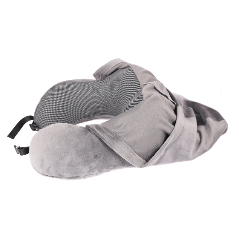 Travelmall Switzerland Premium 2-in-1 Foldable Memory Foam Pillow with Hood