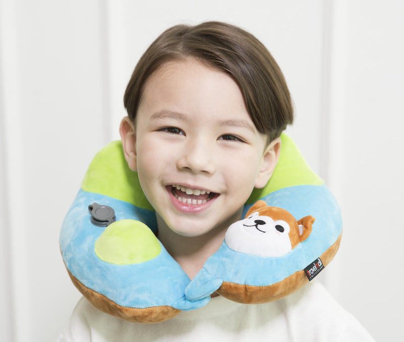 Travelmall Shiba Inu 3D Inflatable Neck Pillow with Patented 3D Pump