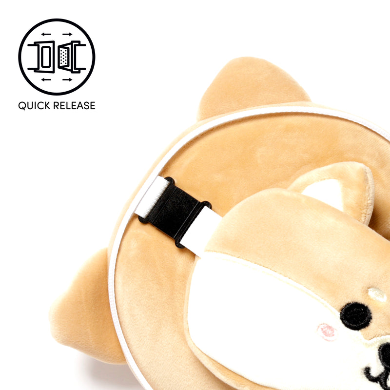 Travelmall Relaxeazzz 3D Shiba Inu Dog Design Multi-Functional Travel Comfort Pillow & Eye Mask Set