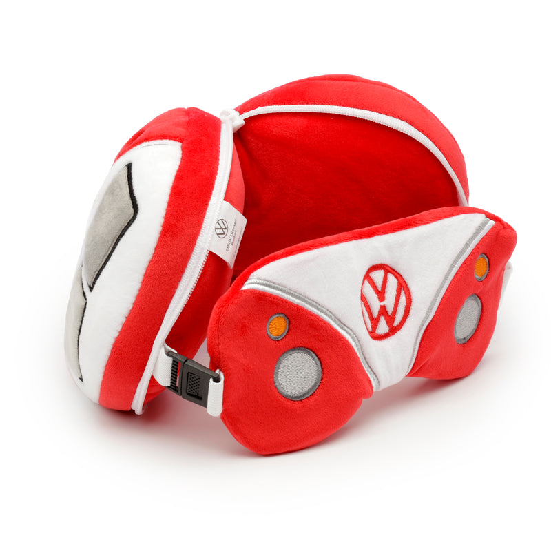 Officially Licensed Volkswagen VW T1 Camper Bus Red Travel Pillow & Eye Mask Set