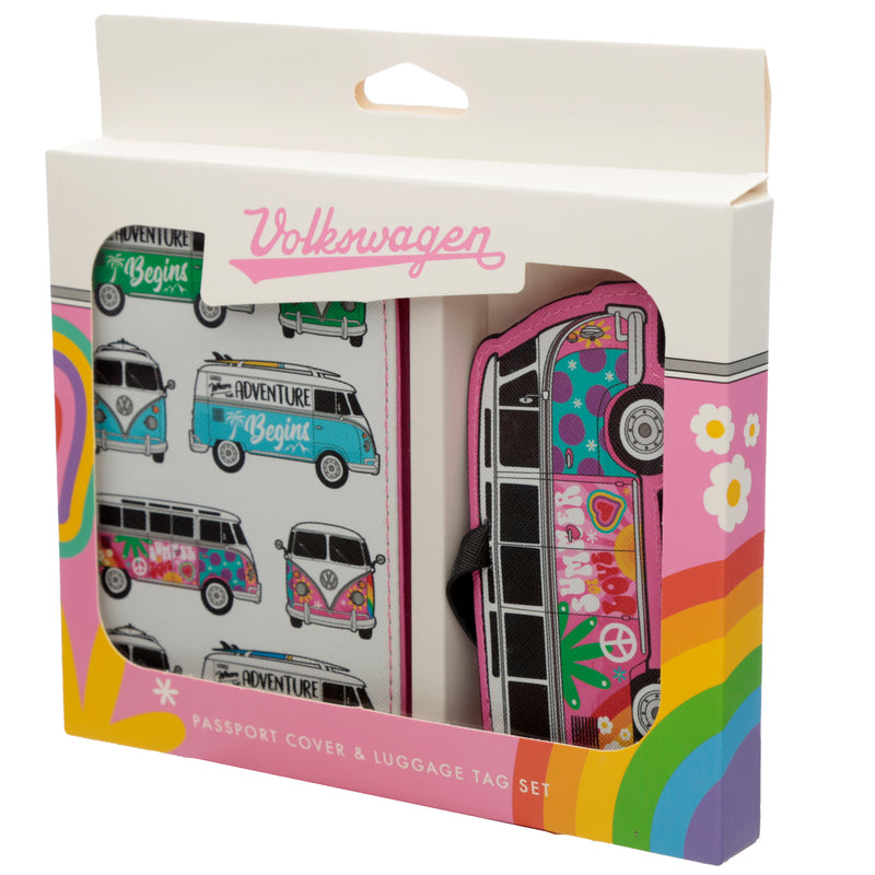 Officially Licensed VW T1 Volkswagen Camper van Summer Love Passport & Luggage Tag Set