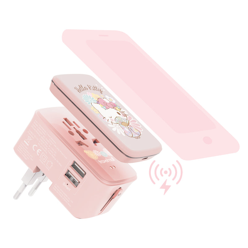 Travelmall Switzerland Hello Kitty 10W Wireless Charging Pad, Dual-USB Charger and Ring Buckle Set