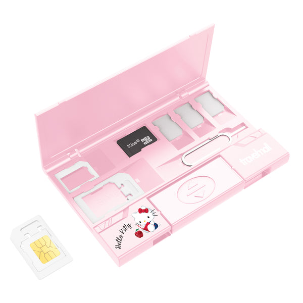 Hello Kitty Ultra Slim Multi-Storage SIM Card Organizer with Type-C Card Reader