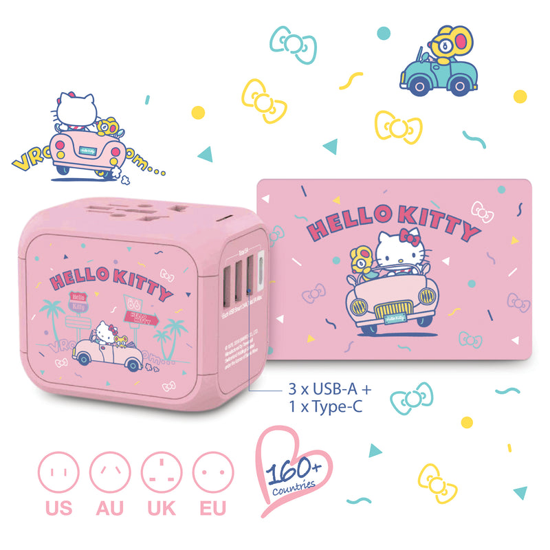 Hello Kitty High Performance(5A) Worldwide Travel adaptor with a SIM card removal set