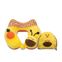 Giraffe 3D Inflatable Neck Pillow, with Patented Pump